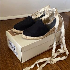 Black espadrille heels.